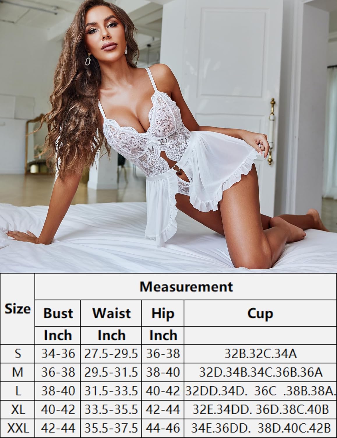 One Piece Teddy Deep V Babydoll Lingeries-Bodysuits - Tophatter Daily Deals