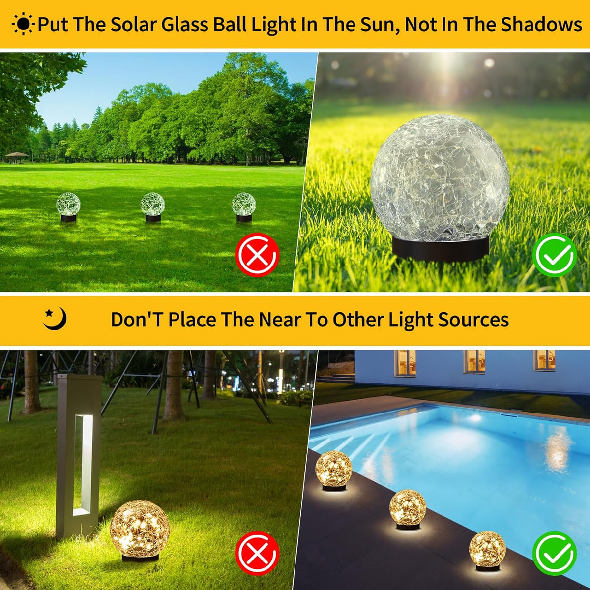 6 Pack Solar Globe Lights Outdoor Waterproof Solar Outdoor Lights - Tophatter Daily Deals