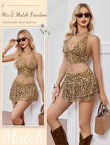 Halter Backless Tank Top Mini Skirt Set Lingerie Sets-Skirt Sets - Tophatter Daily Deals