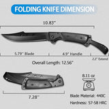 10.5" Large Folding Knife with Rosewood Handle-GS31 Pocket Knives - Tophatter Daily Deals