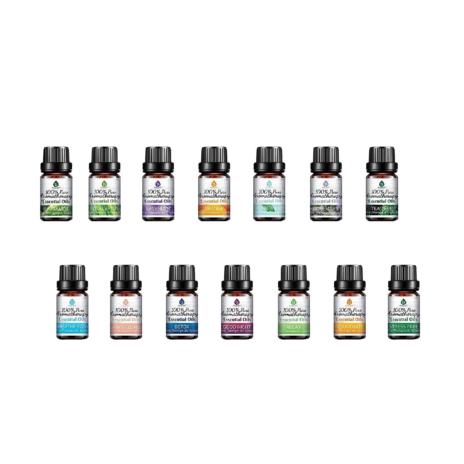 Pursonic 14 Pack of 100% Pure Essential Aromatherapy Oils Essential Oils - Tophatter Daily Deals
