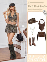 Halter Backless Tank Top Mini Skirt Set Lingerie Sets-Skirt Sets - Tophatter Daily Deals