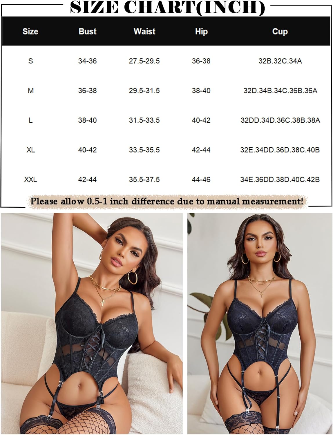 Underwire Corset And Panty With Garter Lingeries-Corsets - Tophatter Daily Deals