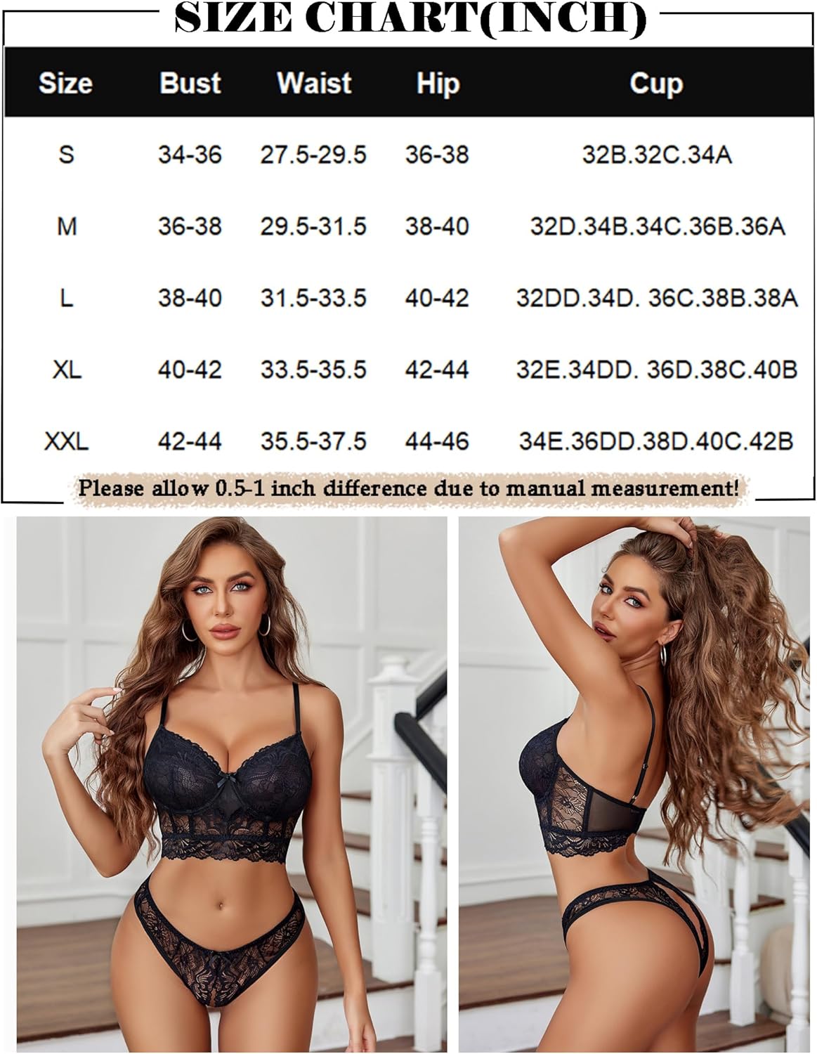 Lace Bra and Crotchless Panty Sets Lingerie Sets-Bra Sets - Tophatter Daily Deals