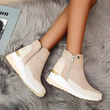 Waterproof Cozy Women’s Ankle Boots - Wedge Suede Heel - Tophatter Daily Deals