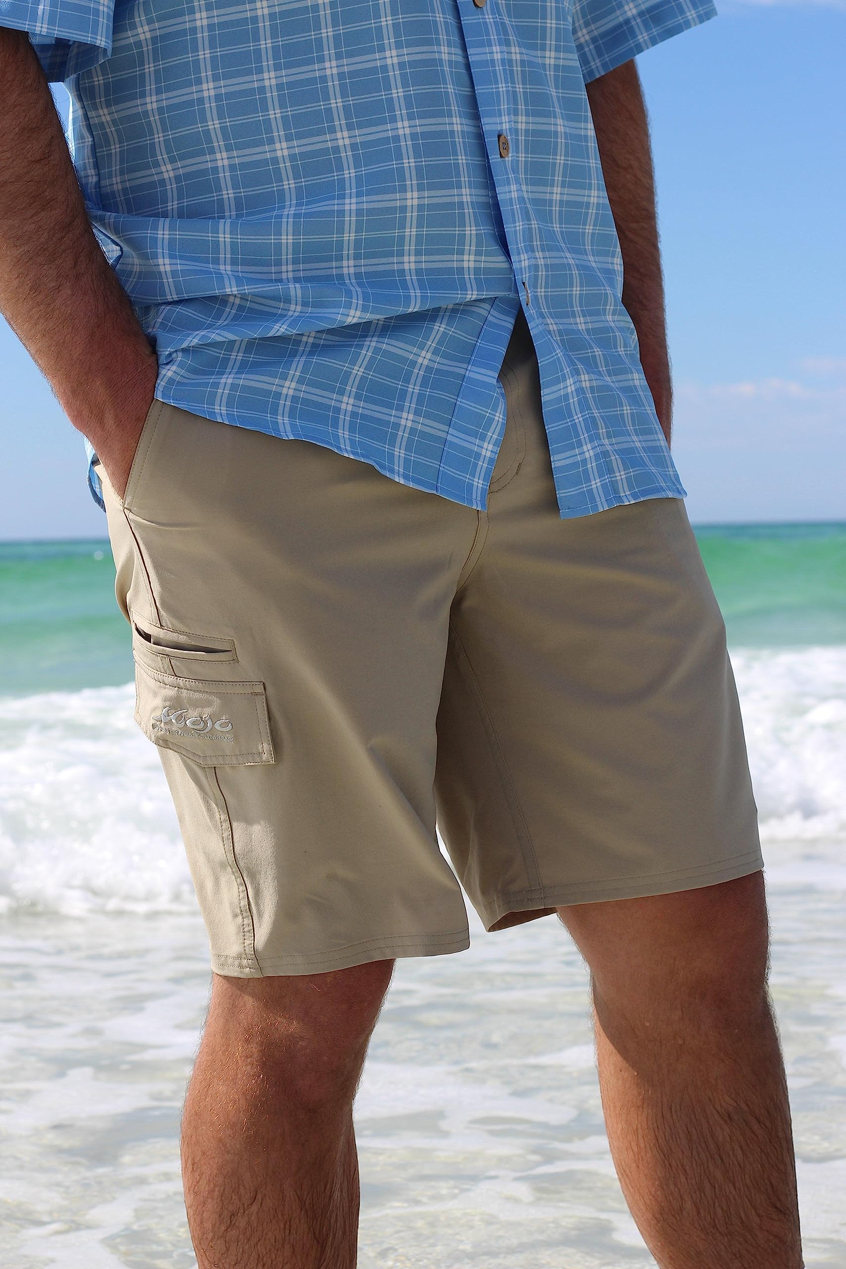 Mojo Sportswear Company Stretch Fit Men's Fishing Shorts Shorts - Tophatter Daily Deals