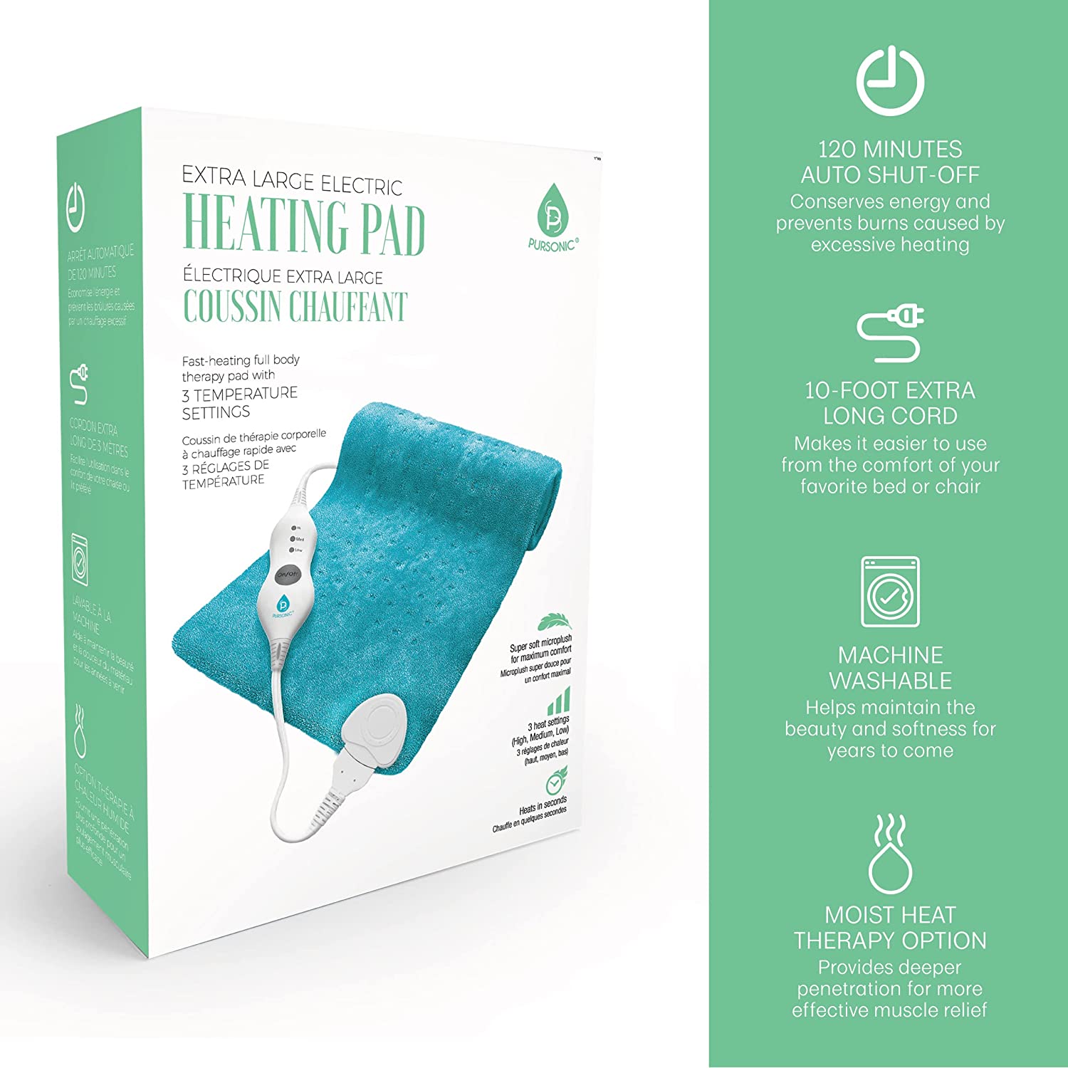 Pursonic Electric Heating Pad Massagers & Wraps - Tophatter Daily Deals