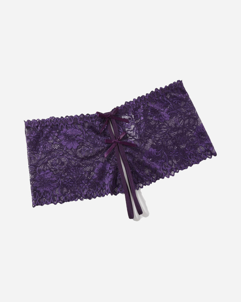 Lace High Waist Panty Purple Lingeries-panties - Tophatter Daily Deals