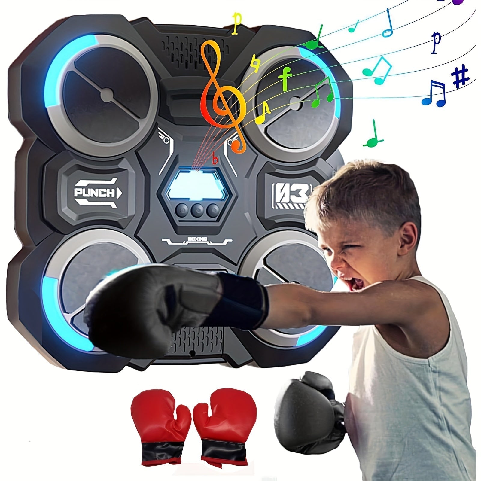 Wall-Mounted 4-Target Smart Boxing Machine Set Punching & Training Bags - Tophatter Daily Deals