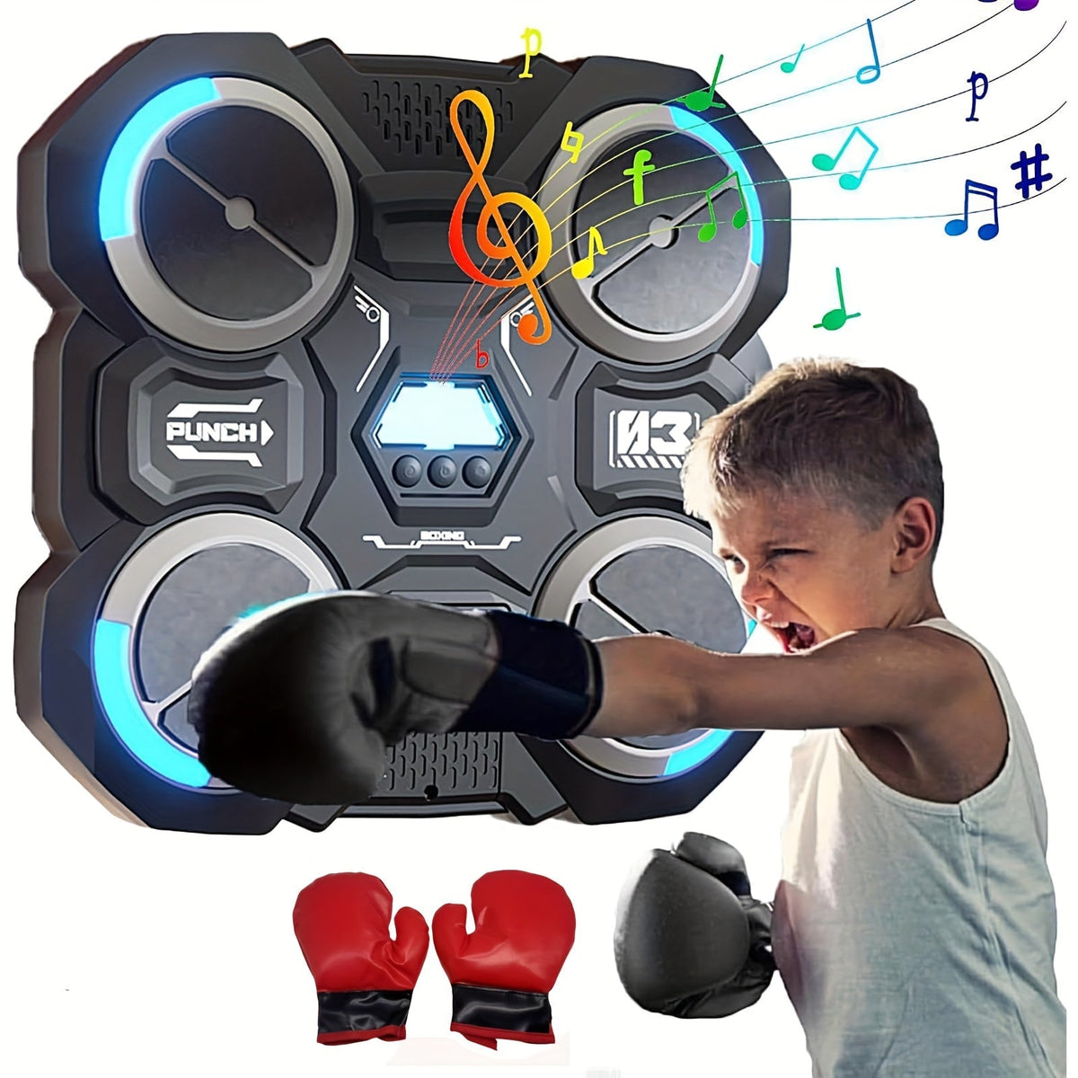 Wall-Mounted 4-Target Smart Boxing Machine Set Punching & Training Bags - Tophatter Daily Deals