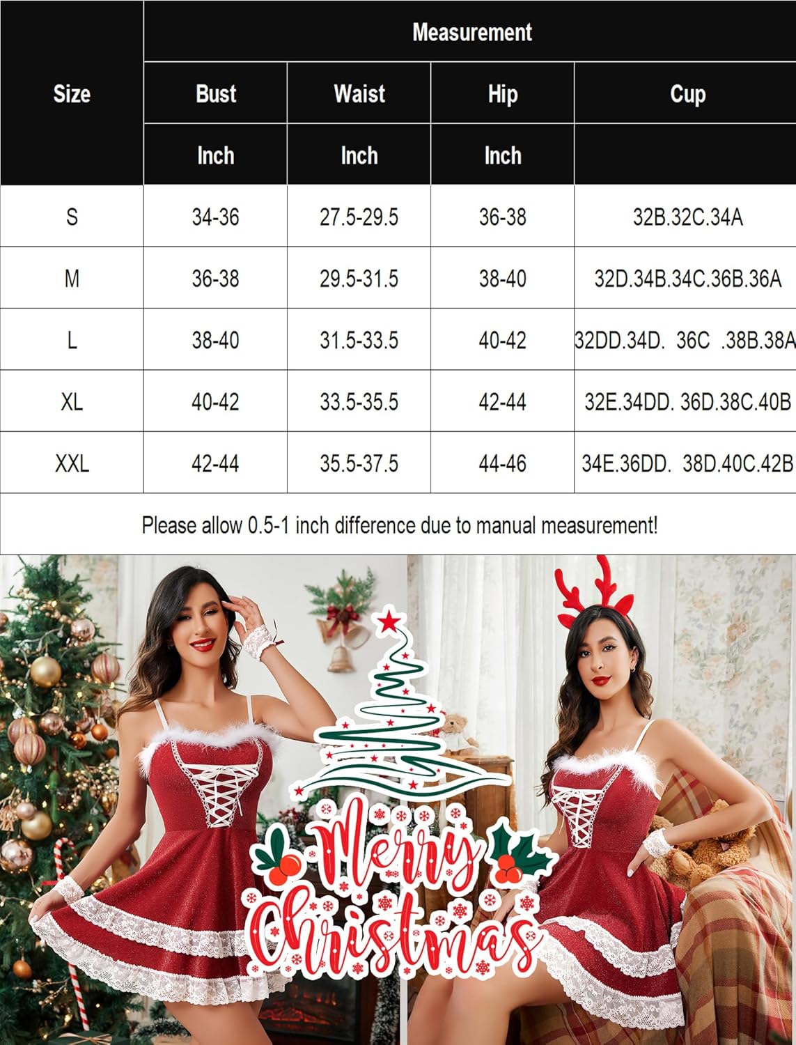 Christmas Dress V Neck Party Dress Sleepwears-dresses - Tophatter Daily Deals