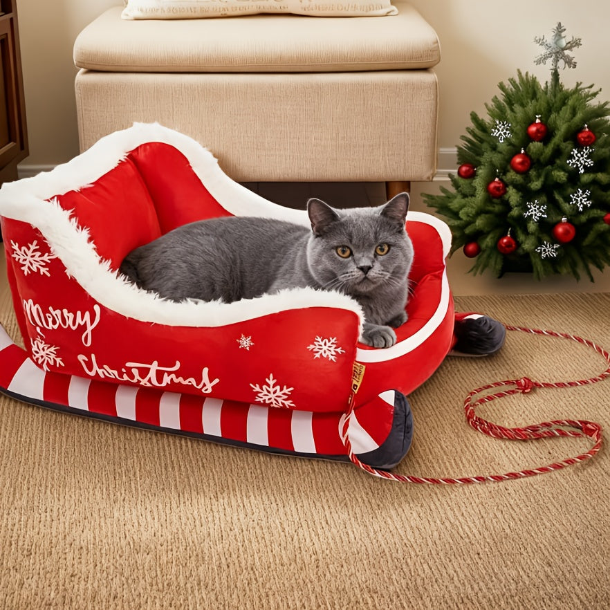 Holiday Christmas Plush Sled Dog Bed Red Christmas - Tophatter Daily Deals