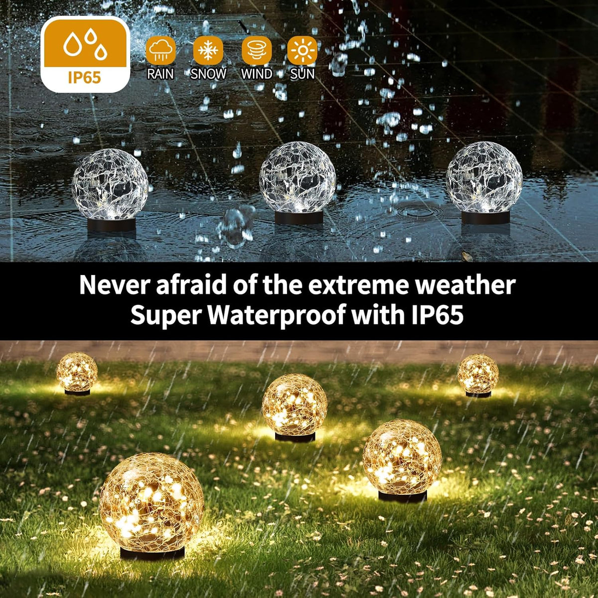 6 Pack Solar Globe Lights Outdoor Waterproof Solar Outdoor Lights - Tophatter Daily Deals