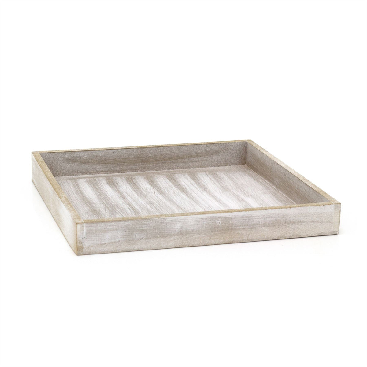 Rustic Grey Wash Wooden Tray | Distressed Grey Display & Jewellery Dish - 25cm Tray - Tophatter Daily Deals