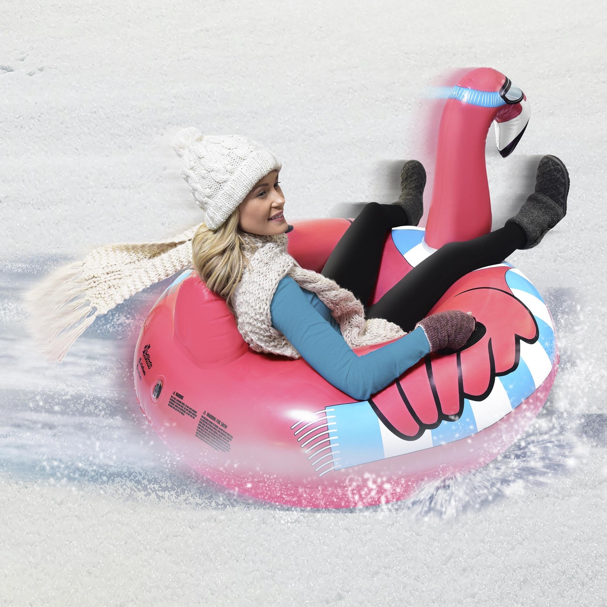 GoFloats Winter Snow Tube - Inflatable Sled for Kids and Adults (Choose from Unicorn, Disney's Frozen, Ice Dragon, Polar Bear, Penguin, Flamingo) - Tophatter Daily Deals