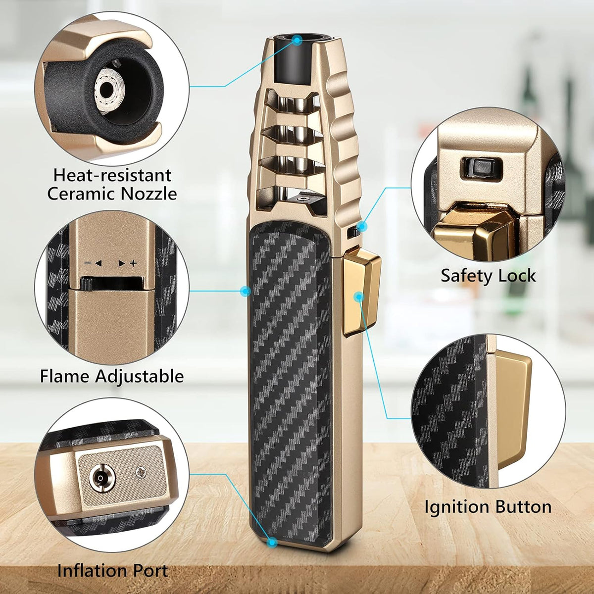 Windproof Torch Lighter Culinary Torch Fall 2025 Gift - Tophatter Daily Deals