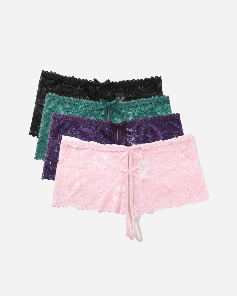 Lace Underwear High Waist Panty 4 Pcs Sets Lingeries-panties - Tophatter Daily Deals