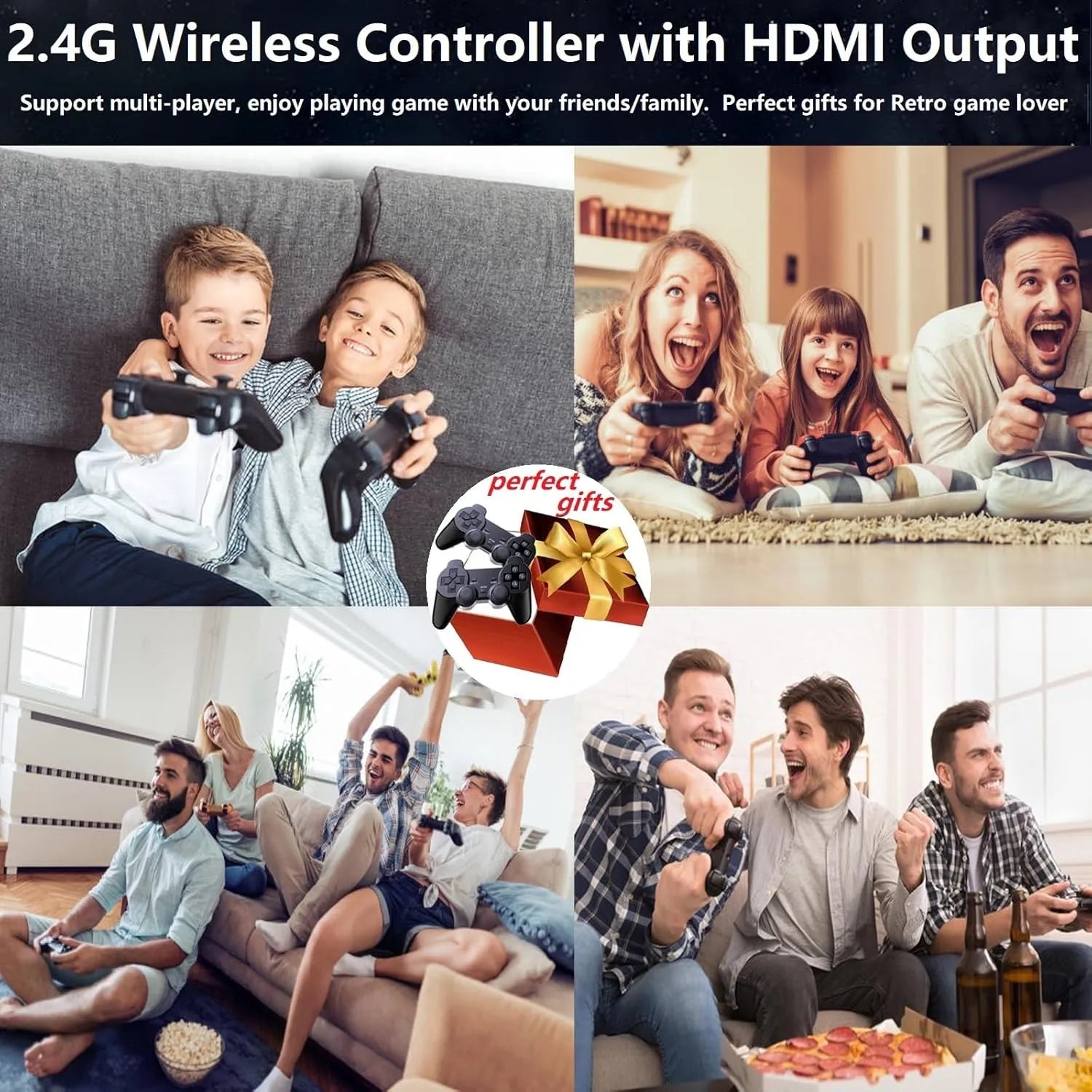 Wireless Retro gaming console, Plug & Play Video TV Game Stick with 4K HDMI Output,Built-in 9 Emulators, 20,000+ video games,with Dual 2.4G Wireless Controllers for TV Plug and Play(64G) Video Game Consoles - Tophatter Daily Deals