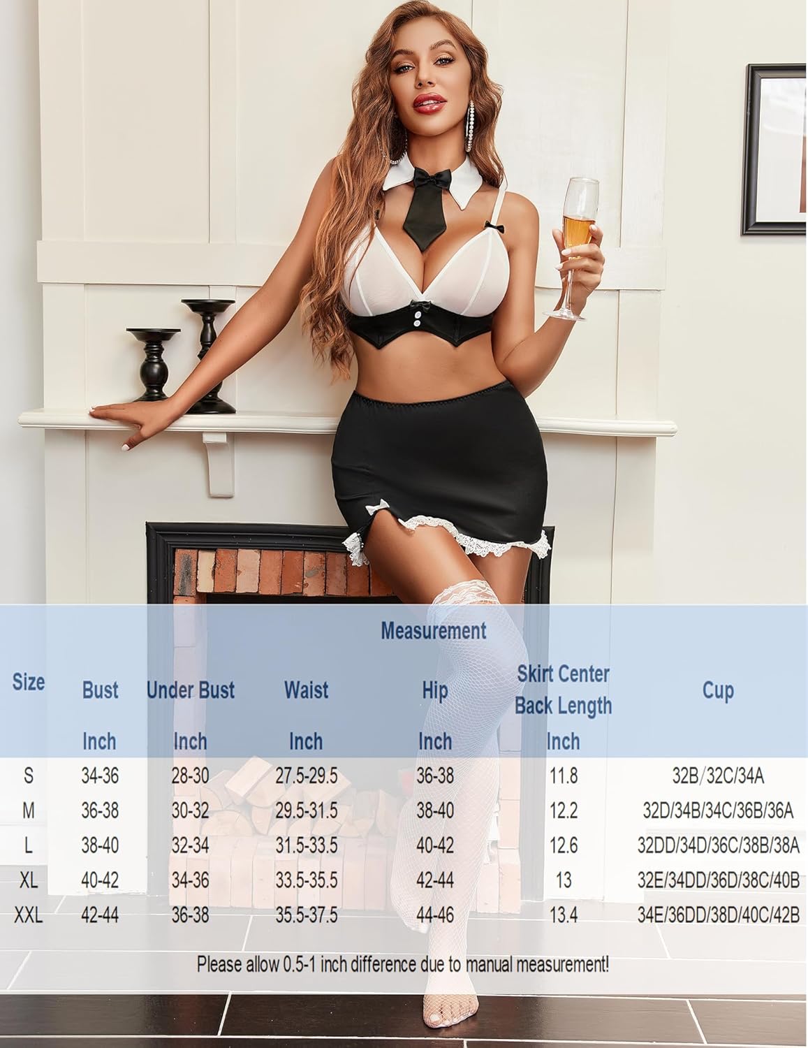 Uniform Roleplay Costume 4pcs/Set Lingerie Sets-Skirt Sets - Tophatter Daily Deals