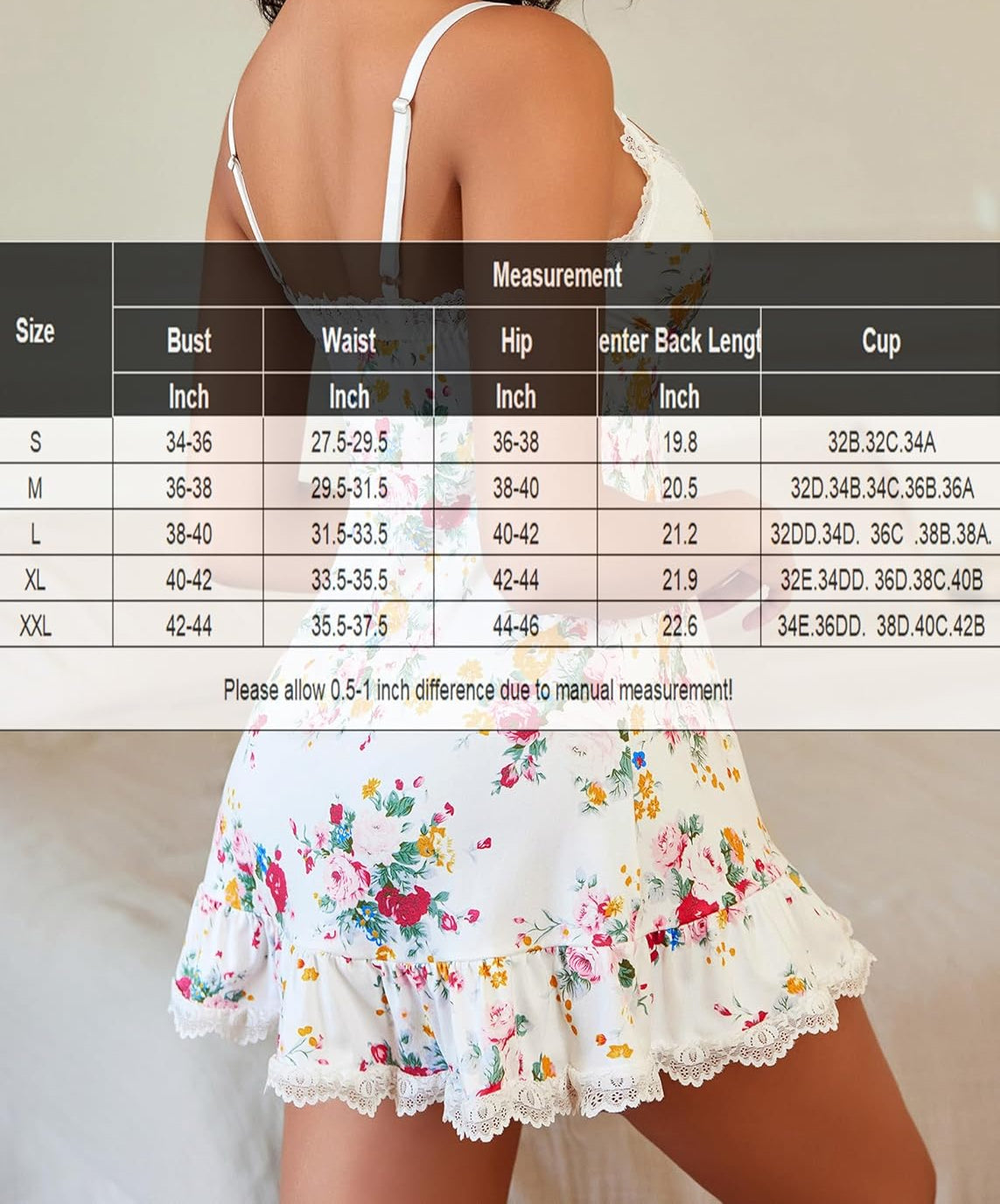 Lace V Neck Modal Babydoll Sleepwear Lingerie-Babydolls - Tophatter Daily Deals