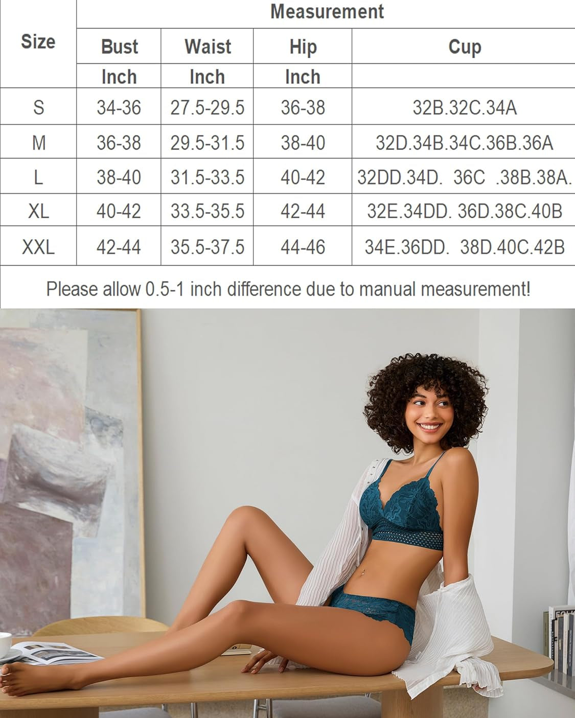 Lace 2 Piece Lace Bralette and Panty Set Lingerie Sets-Bra Sets - Tophatter Daily Deals