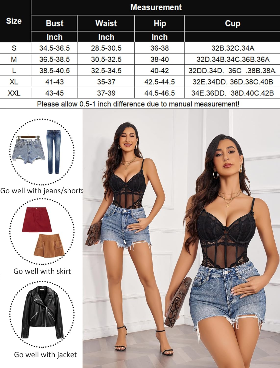Lace One Piece Underwire V Neck Tops Lingeries-Bodysuits - Tophatter Daily Deals