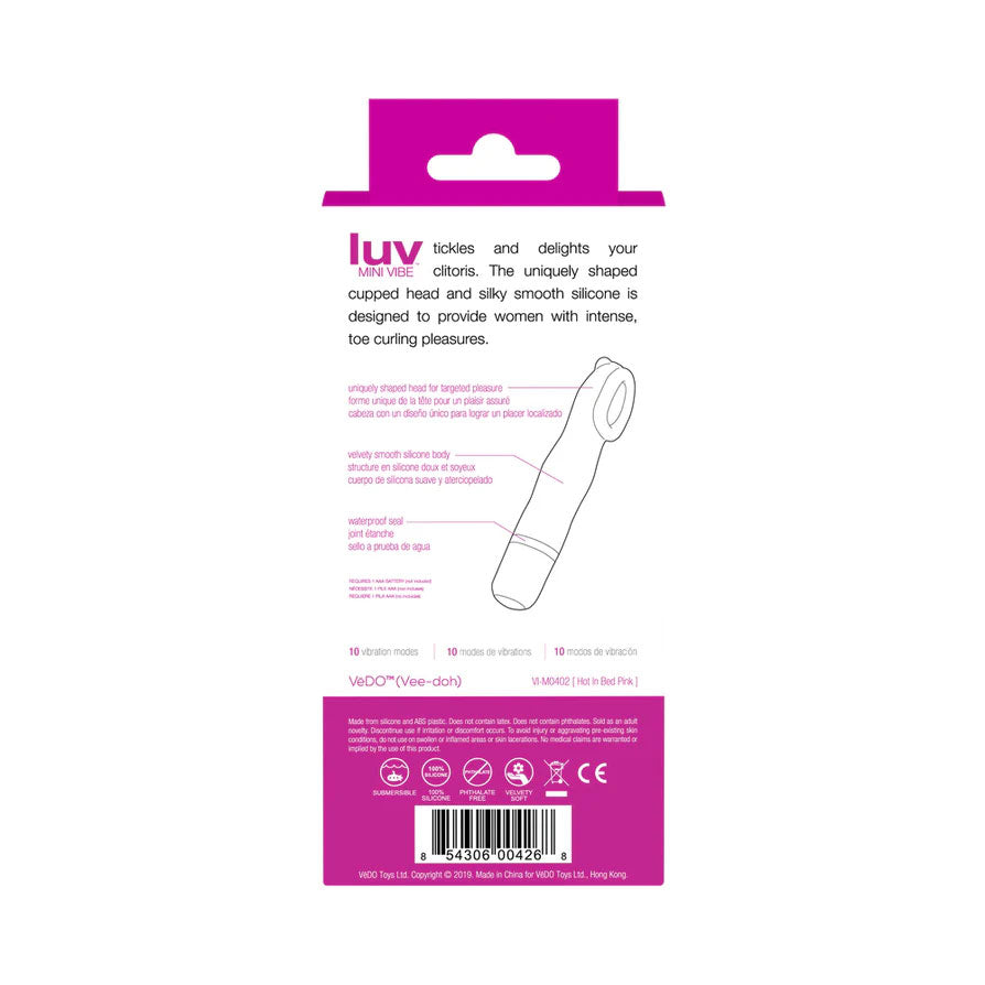 Luv Mini Vibe Hot in Bed Pink Clitoral Massager Toy Compact > Vibrators > Mini Vibrators - Tophatter Daily Deals