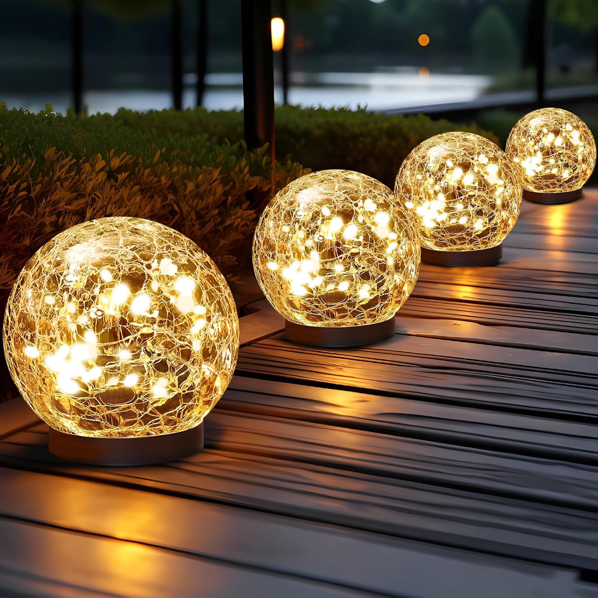 6 Pack Solar Globe Lights Outdoor Waterproof Solar Outdoor Lights - Tophatter Daily Deals