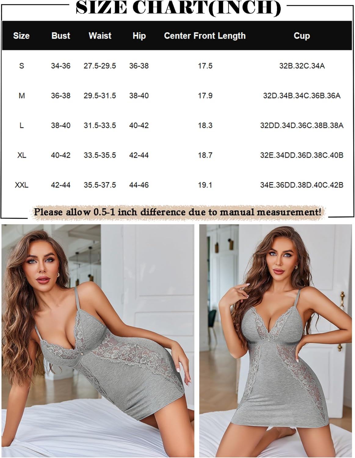 Lace Soft Chemise Slip Nighties Lingeries-Chemises - Tophatter Daily Deals