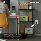 Monster Power Shield: Magnetic Wall Extender with 2 AC, 3 USB-A, 1 USB-C Computer Accessories - Tophatter Daily Deals