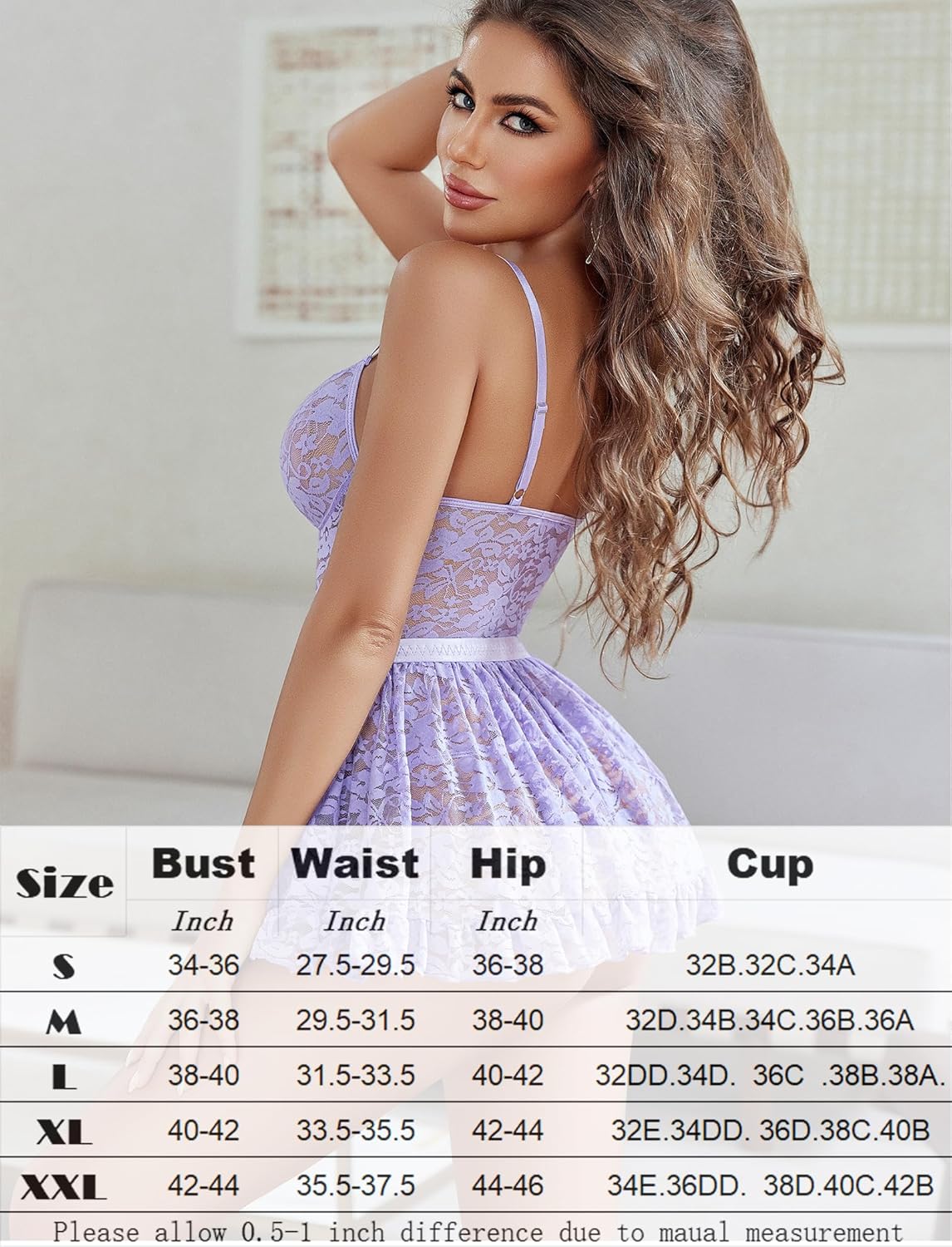 Lace Babydoll Dress with Thong Set Lingerie-Babydolls - Tophatter Daily Deals