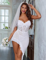 Bodycon Ruffle Corset Lace Mesh Dress Lingeries-Chemises - Tophatter Daily Deals
