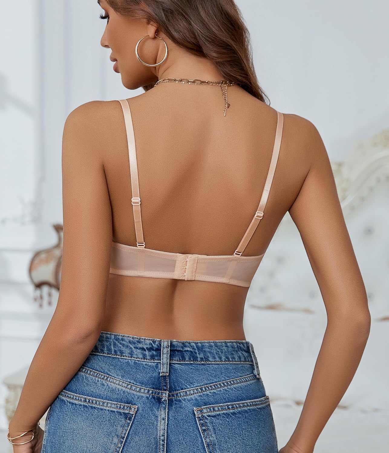 Mesh Underwire Bras Full Coverage Bra Lingerie Sets-Bras - Tophatter Daily Deals