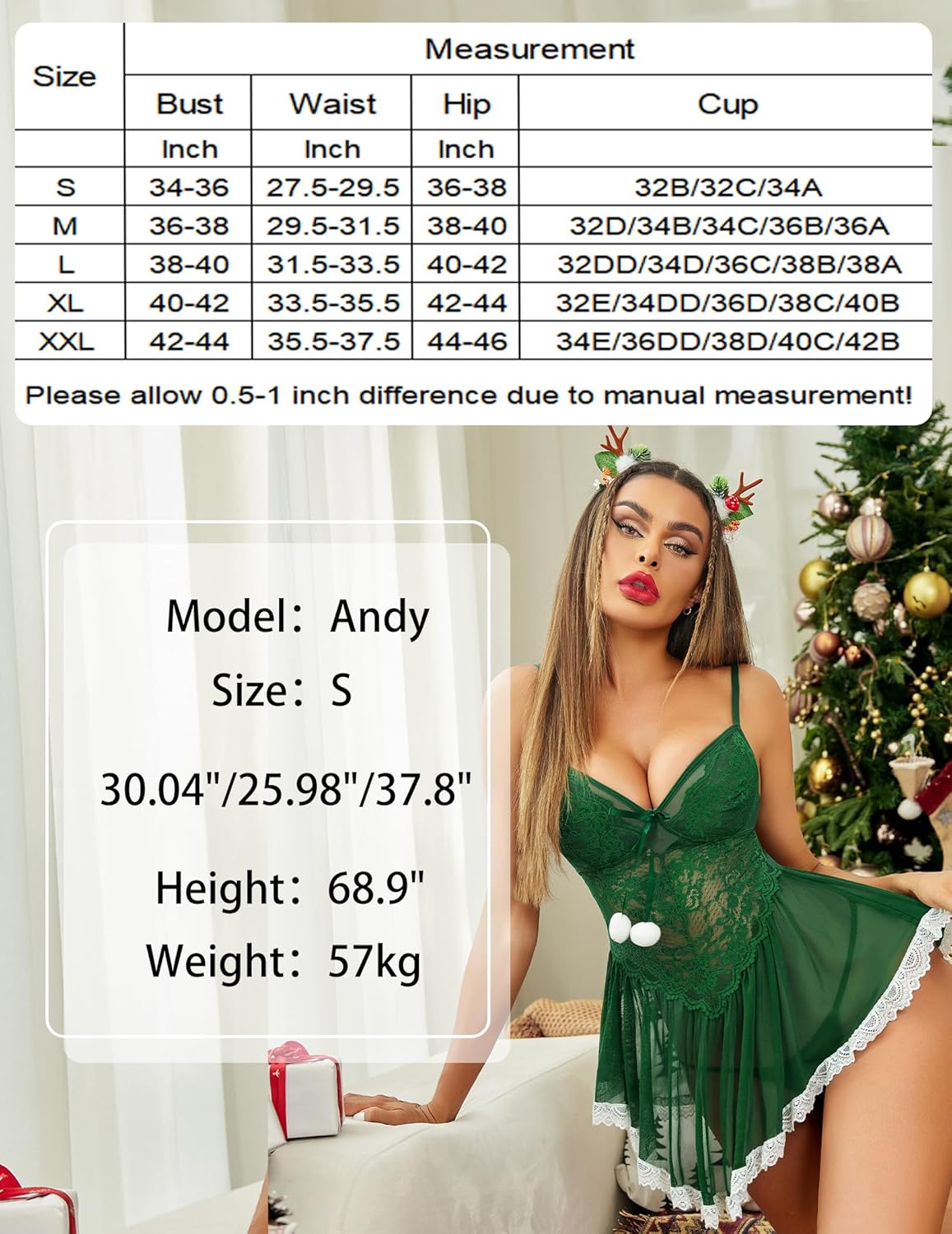 Christmas Lingerie Santa Babydoll Lingerie-Babydolls - Tophatter Daily Deals