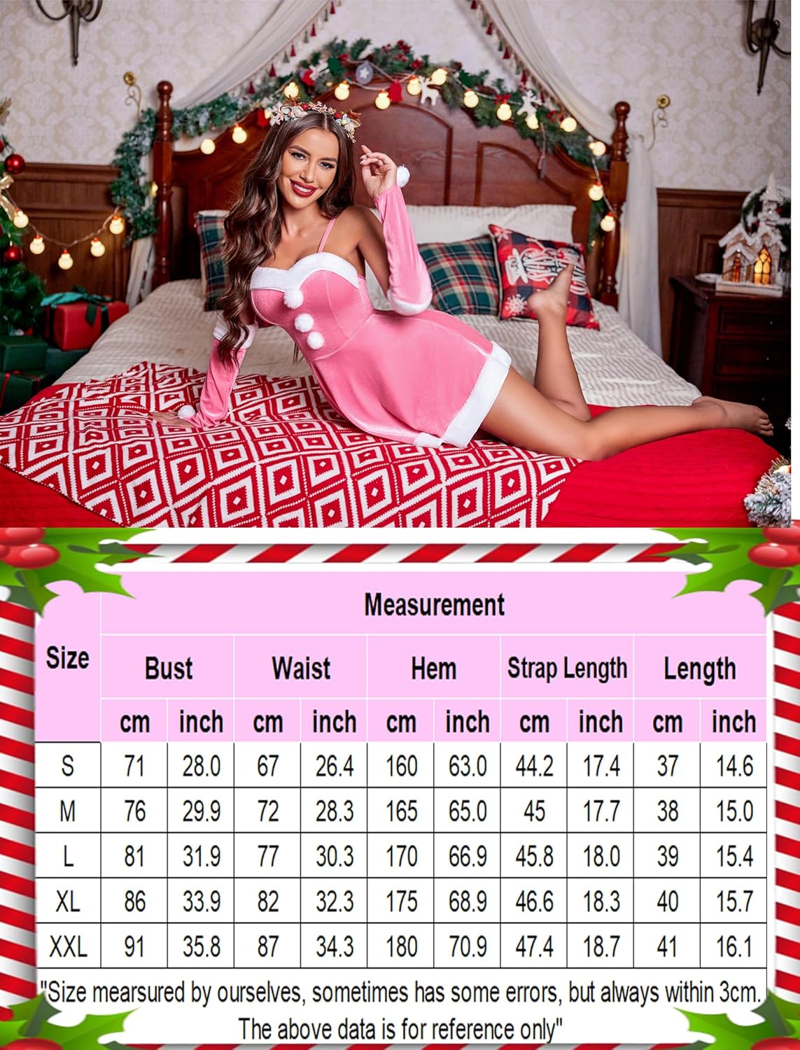 Christmas Dress Santa Outfit With Xmas Gloves and Hat Sleepwears-dresses - Tophatter Daily Deals