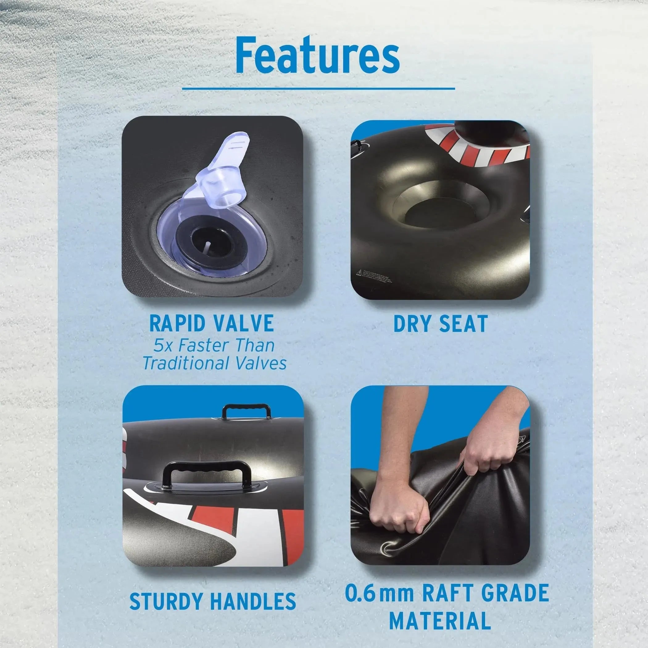 GoFloats Winter Snow Tube - Inflatable Sled for Kids and Adults (Choose from Unicorn, Disney's Frozen, Ice Dragon, Polar Bear, Penguin, Flamingo) - Tophatter Daily Deals