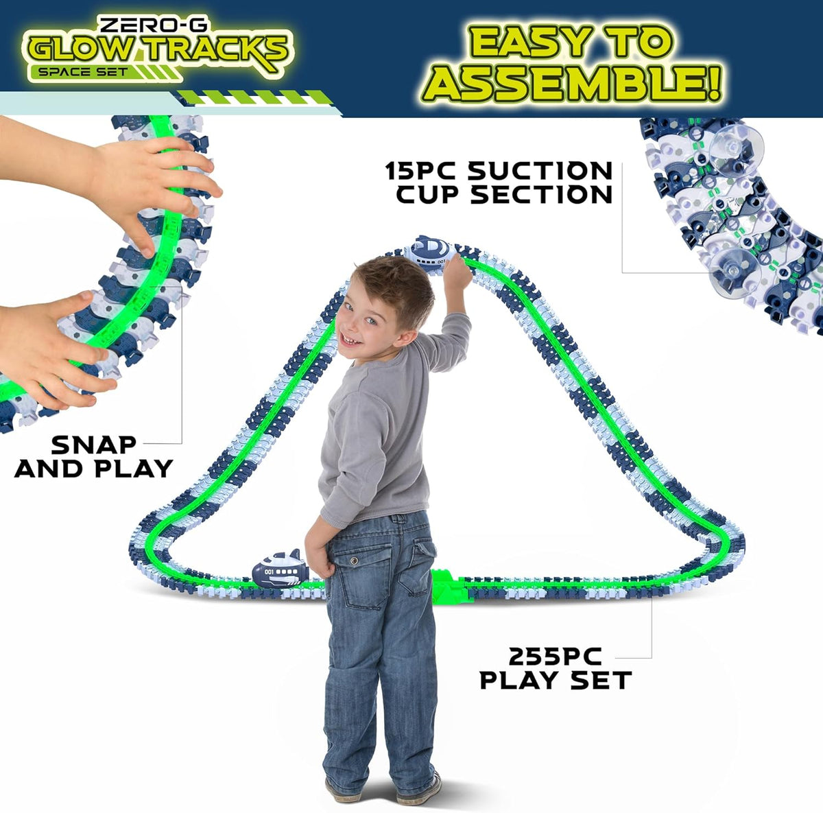 USA Toyz Zero G Space Glow Race Track for Kids- 258pc Toys & Games - Tophatter Daily Deals