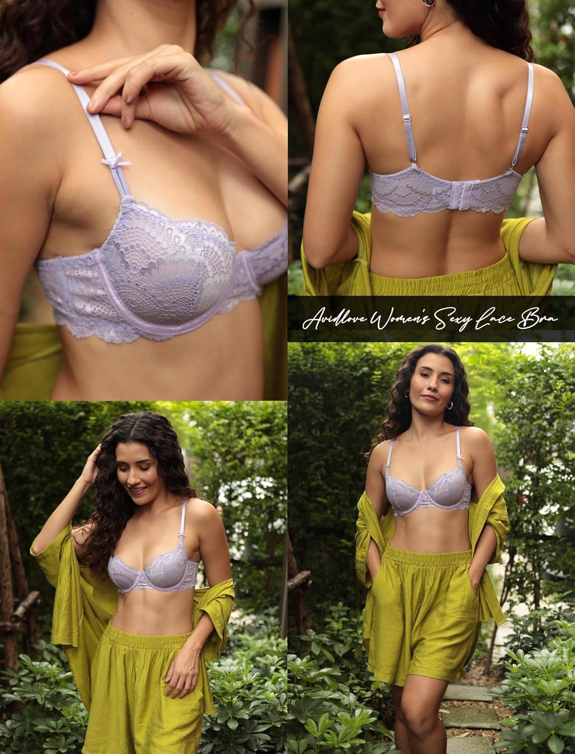 Lace Bra Sheer Underwire Unlined Bras Lingerie Sets-Bras - Tophatter Daily Deals