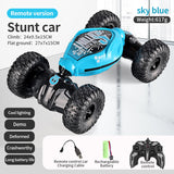 4WD RC Off Road Stunt Wheels Drift Car With Music Led Lights 2.4G Gesture Remote Control Spray 360 Rotating Climbing Car Toys 4 - Tophatter Daily Deals