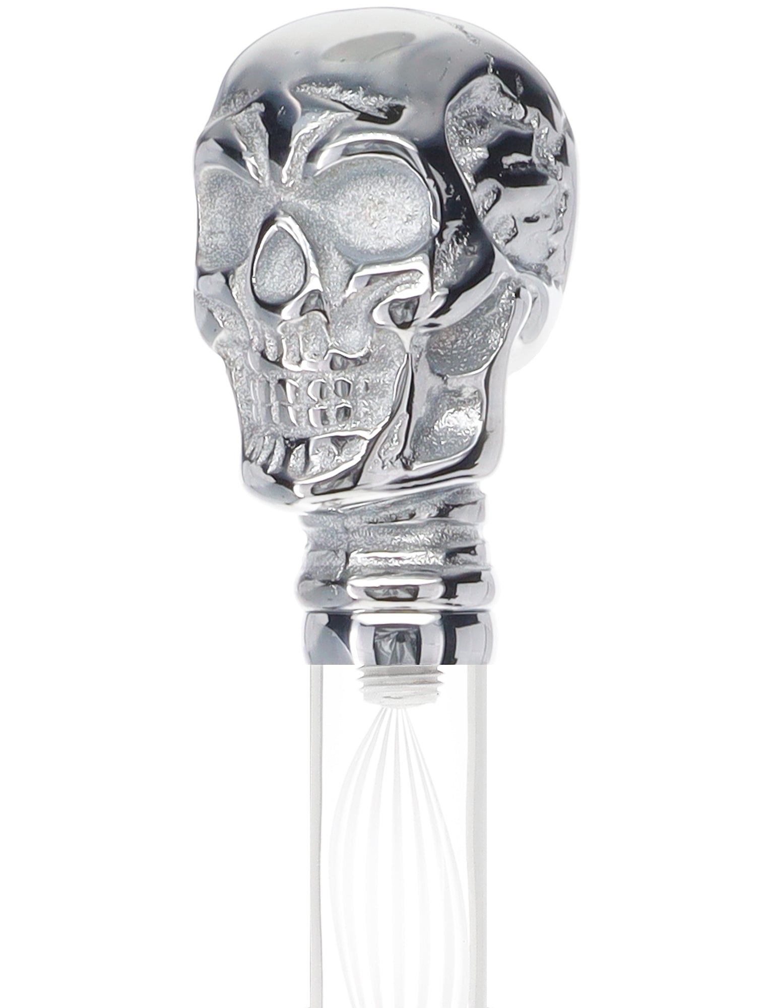 Crystal Elegance Chrome Skull Cane with Invisible Acrylic Shaft Options Clear Lucite Walking Canes - Tophatter Daily Deals