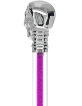 Color Crystal Elegance Chrome Skull Cane with Invisible Acrylic Shaft Options Clear Lucite Walking Canes - Tophatter Daily Deals