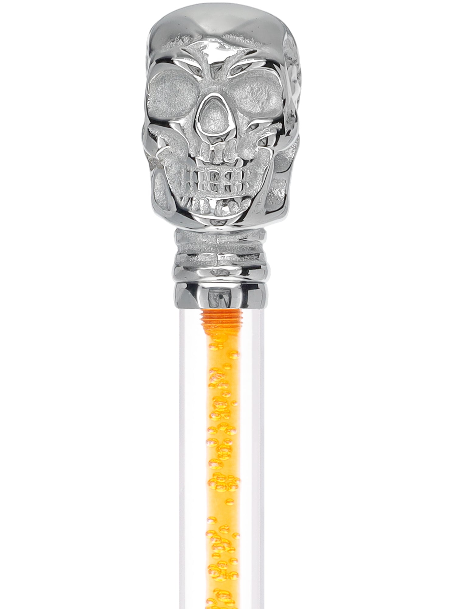Color Crystal Elegance Chrome Skull Cane with Invisible Acrylic Shaft Options Clear Lucite Walking Canes - Tophatter Daily Deals