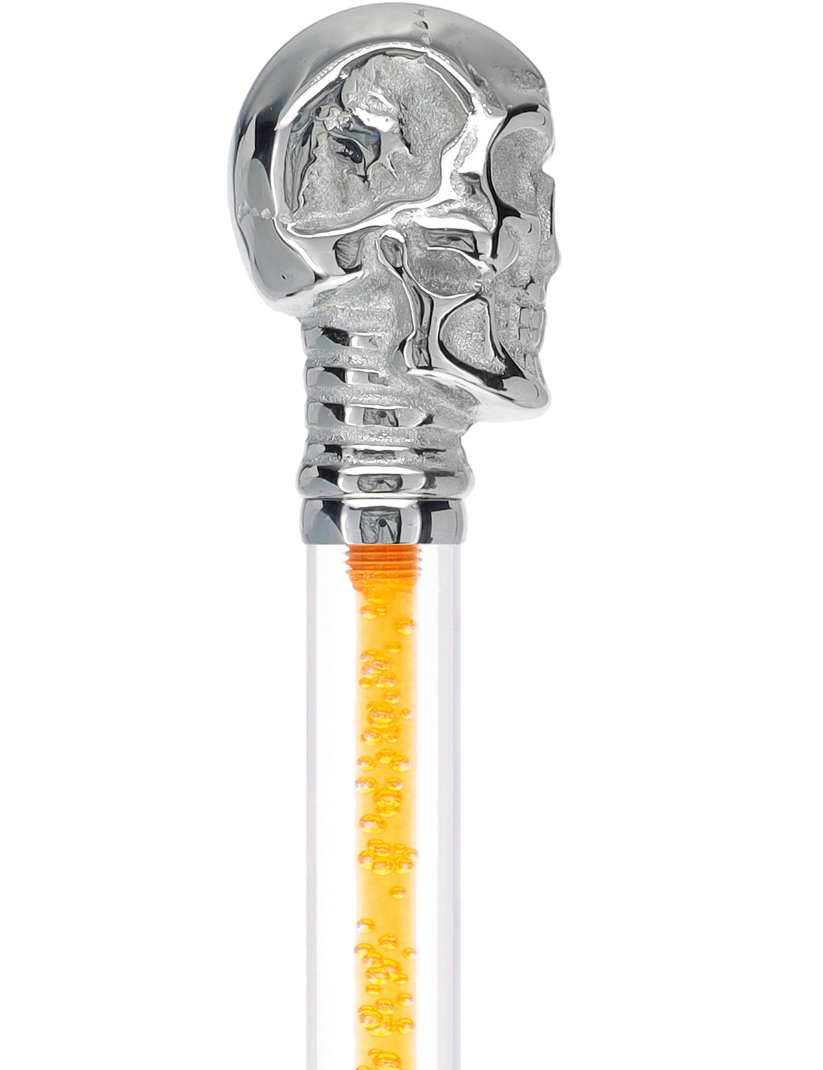 Color Crystal Elegance Chrome Skull Cane with Invisible Acrylic Shaft Options Clear Lucite Walking Canes - Tophatter Daily Deals