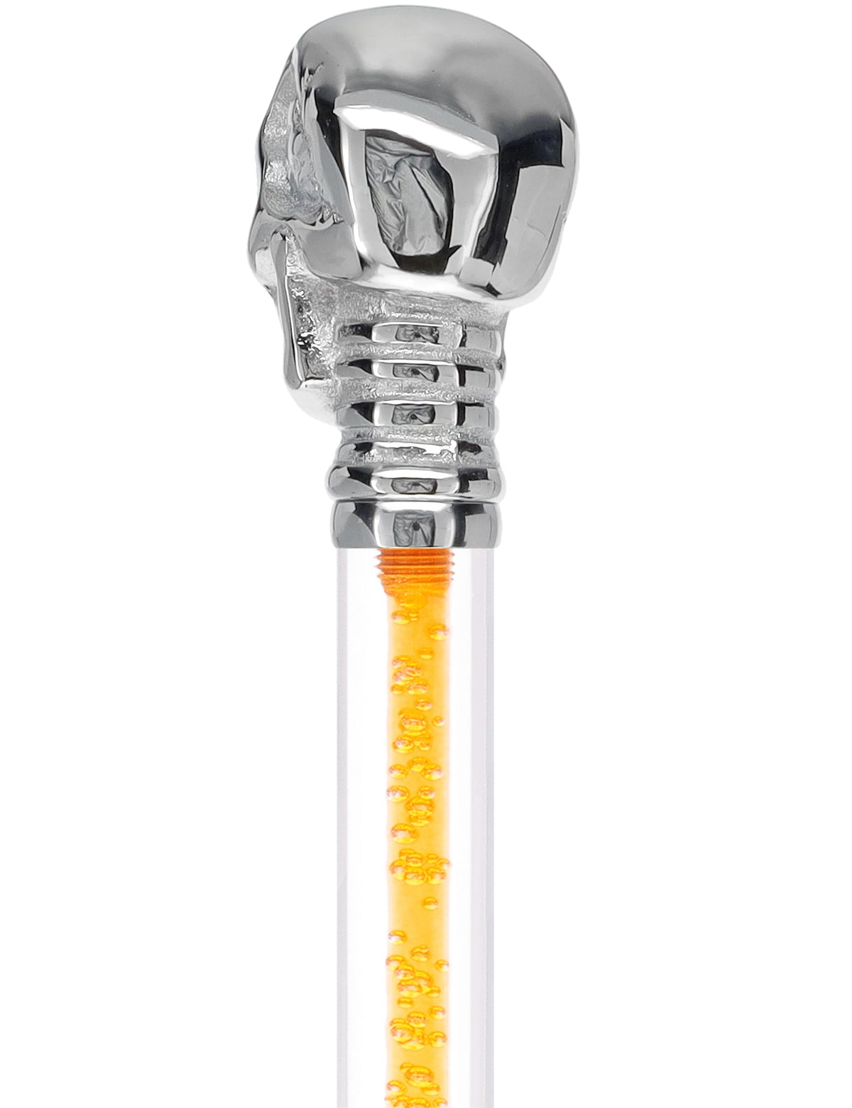 Color Crystal Elegance Chrome Skull Cane with Invisible Acrylic Shaft Options Clear Lucite Walking Canes - Tophatter Daily Deals