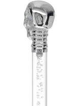 Crystal Elegance Chrome Skull Cane with Invisible Acrylic Shaft Options Clear Lucite Walking Canes - Tophatter Daily Deals