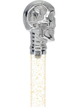 Crystal Elegance Chrome Skull Cane with Invisible Acrylic Shaft Options Clear Lucite Walking Canes - Tophatter Daily Deals
