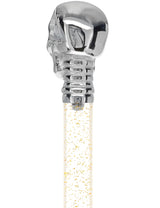 Crystal Elegance Chrome Skull Cane with Invisible Acrylic Shaft Options Clear Lucite Walking Canes - Tophatter Daily Deals