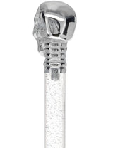 Crystal Elegance Chrome Skull Cane with Invisible Acrylic Shaft Options Clear Lucite Walking Canes - Tophatter Daily Deals