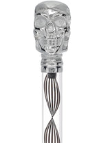 Crystal Elegance Chrome Skull Cane with Invisible Acrylic Shaft Options Clear Lucite Walking Canes - Tophatter Daily Deals