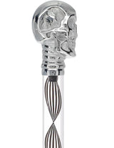 Crystal Elegance Chrome Skull Cane with Invisible Acrylic Shaft Options Clear Lucite Walking Canes - Tophatter Daily Deals